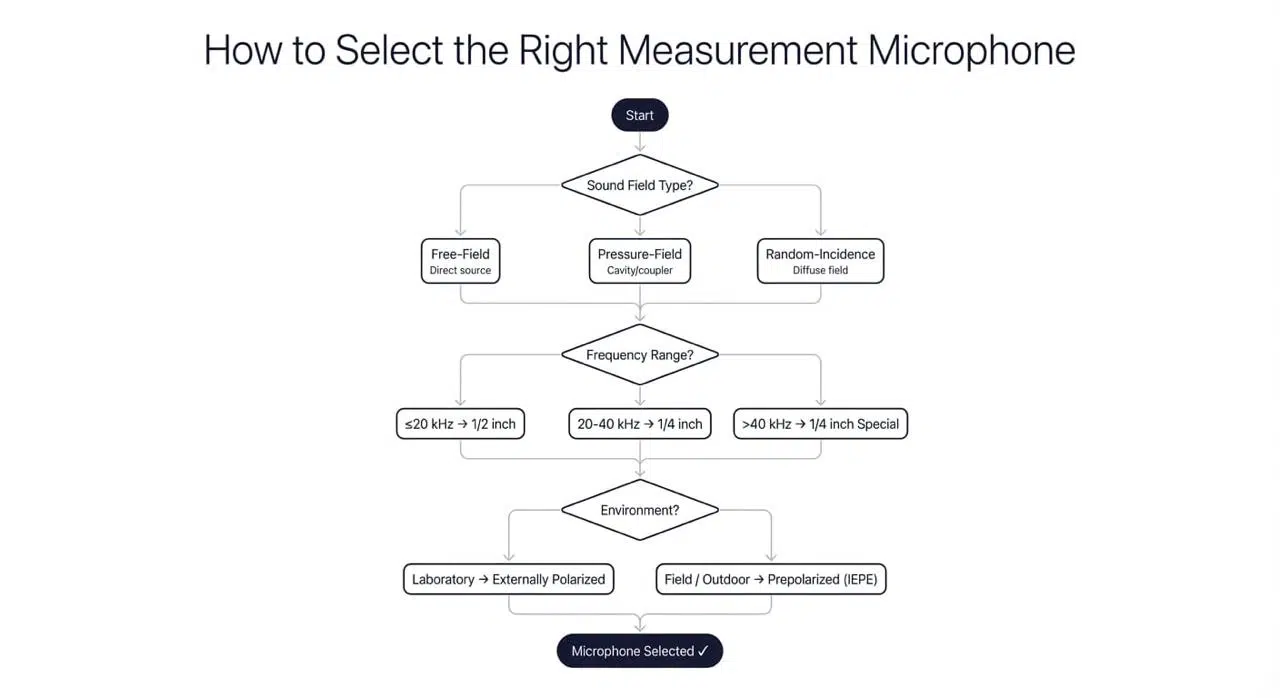 Organigramme de sélection d'un microphone de mesure