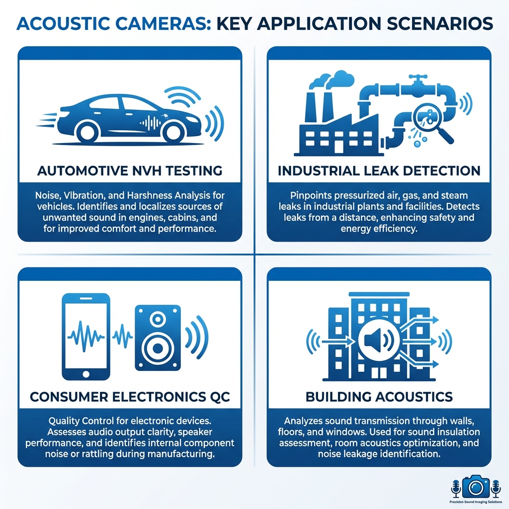 Application scenarios of acoustic cameras