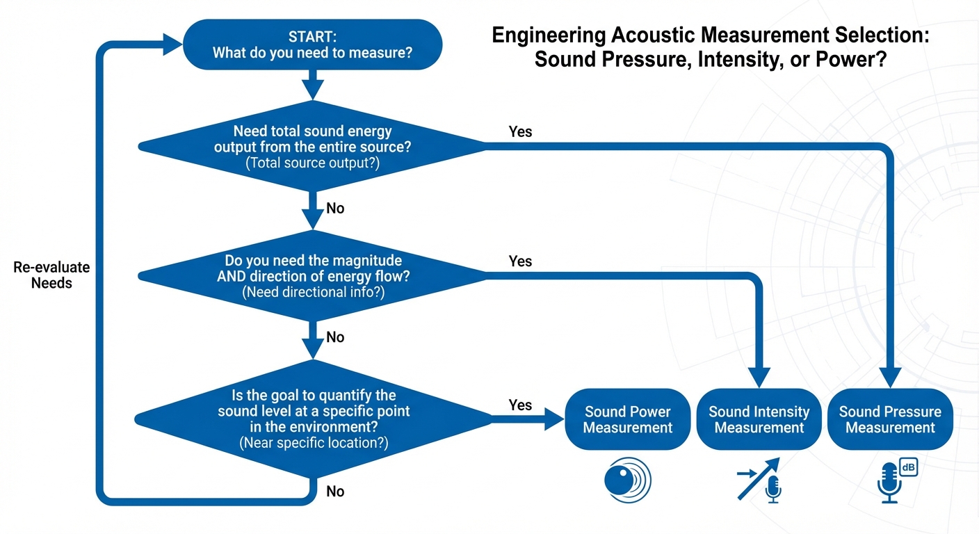 Decision flowchart for acoustic measurement selection