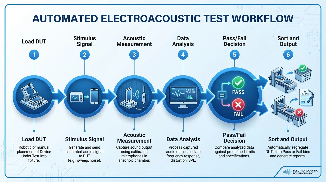 Flux de travail automatisé de test électroacoustique