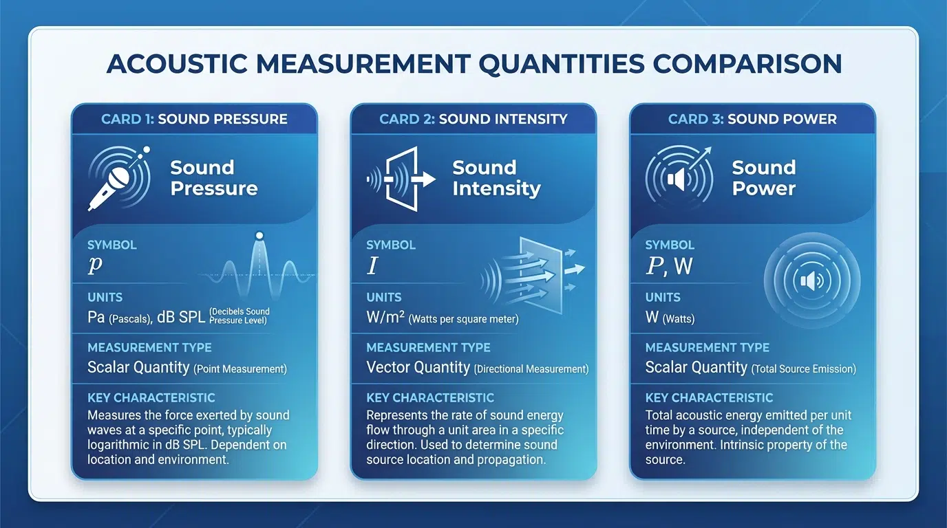 Three acoustic measurement concepts compared