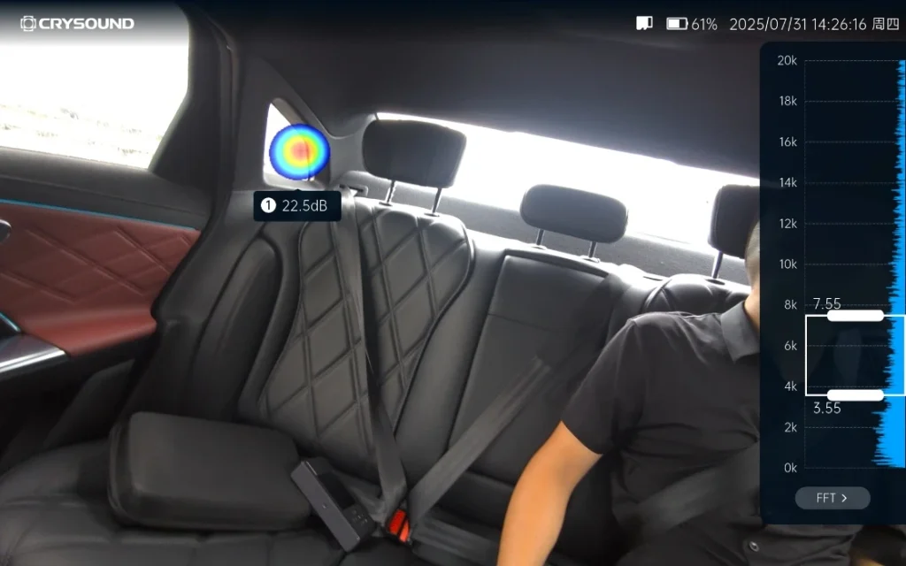 Automotive NVH test result in vehicle cabin