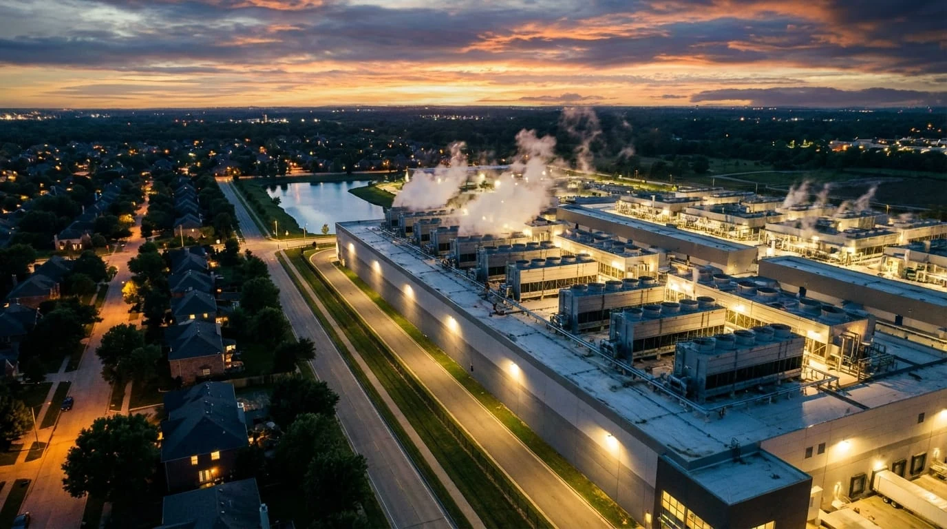 Environmental context image supporting data center noise monitoring and compliance discussion